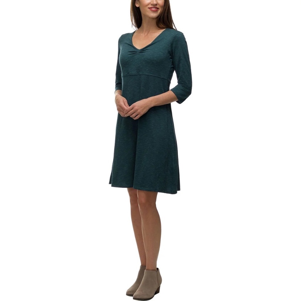 Horny Toad 3/4 Sleeve Dress in Teal Blue Green Women's size Small